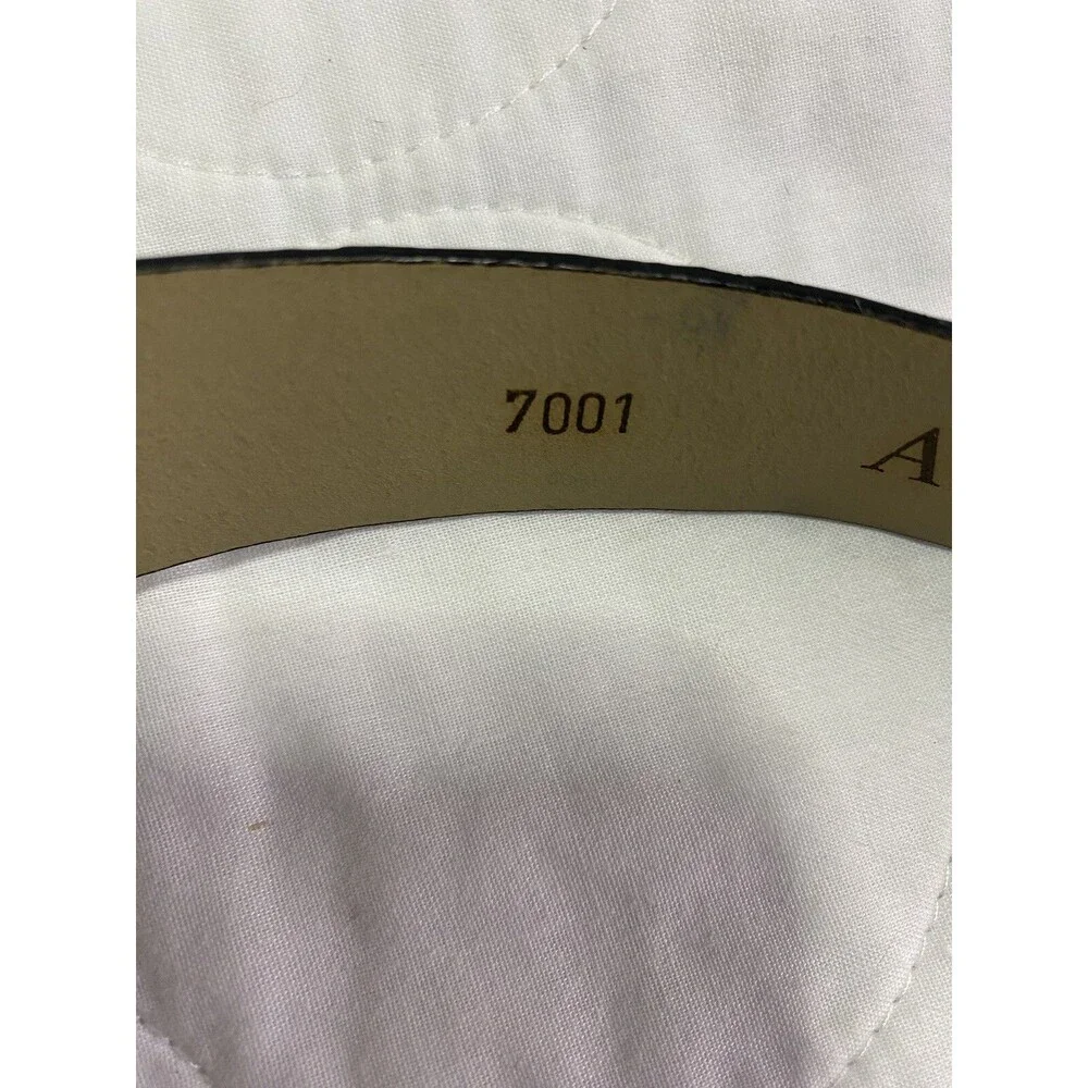 Men’s Belt Size 40 Crocodile Genuine Leather Italy Belt Gold / Silver Tone